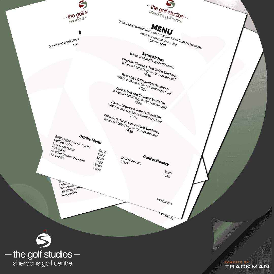 The Golf Studios Menu